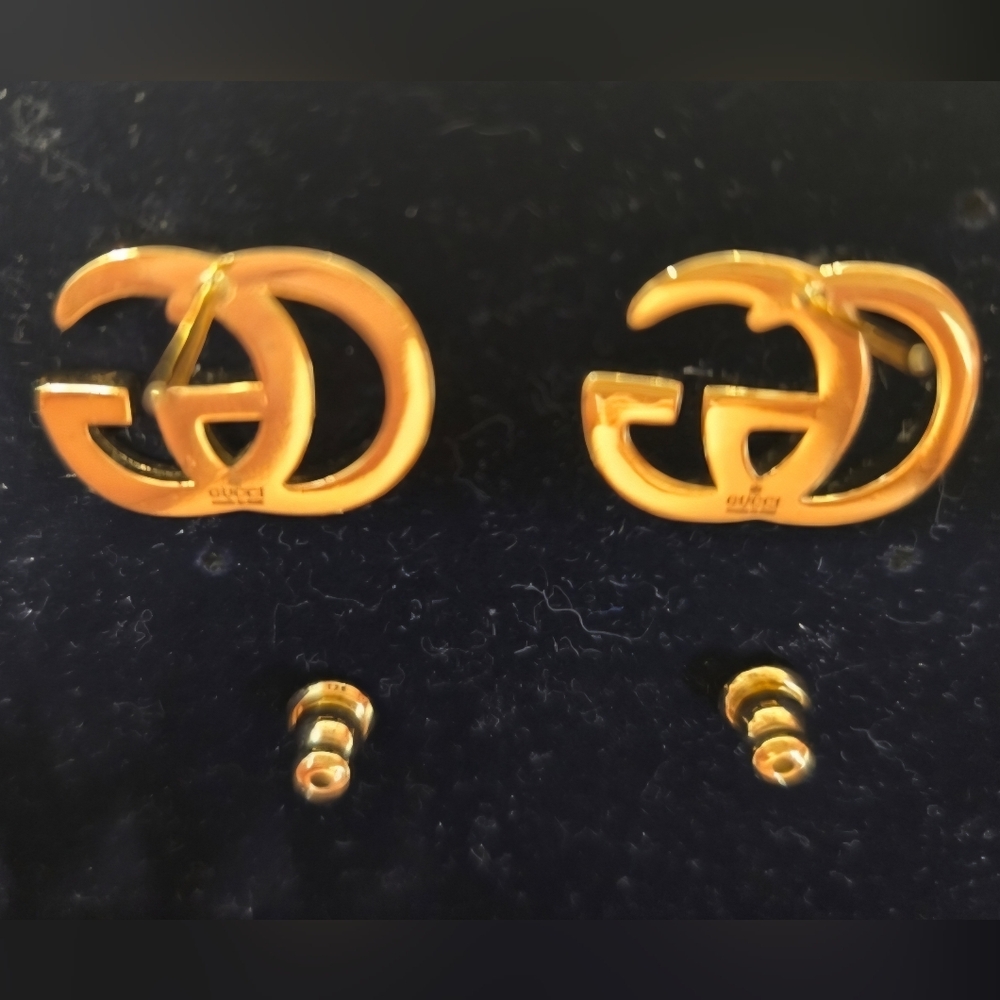 Gucci Gold & Rhinestone Earrings - Picture 11 of 12